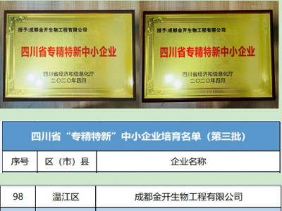 喜訊！熱烈祝賀我公司入圍四川省第三批重點中小企業(yè)培育名單